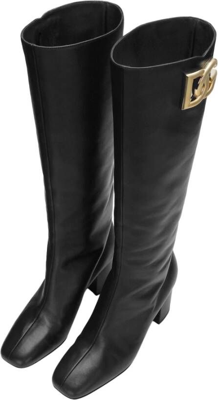 Dolce & Gabbana Jackie Laarzen met Logo DG Black Dames