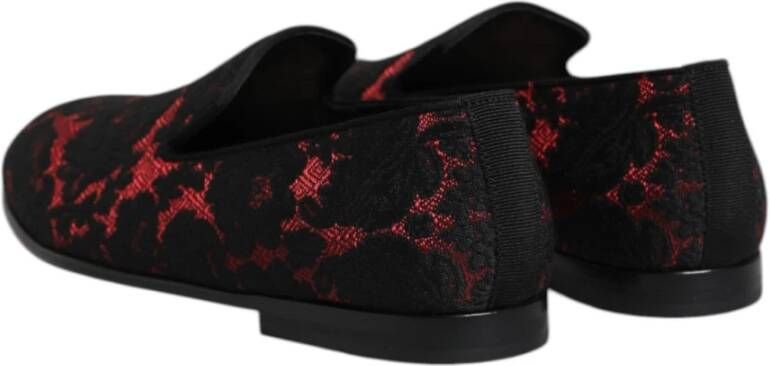 Dolce & Gabbana Jacquard Slip-On Loafers met leren zool