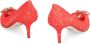 Dolce & Gabbana Kant Bloem Puntige Neus Pump Red Dames - Thumbnail 3