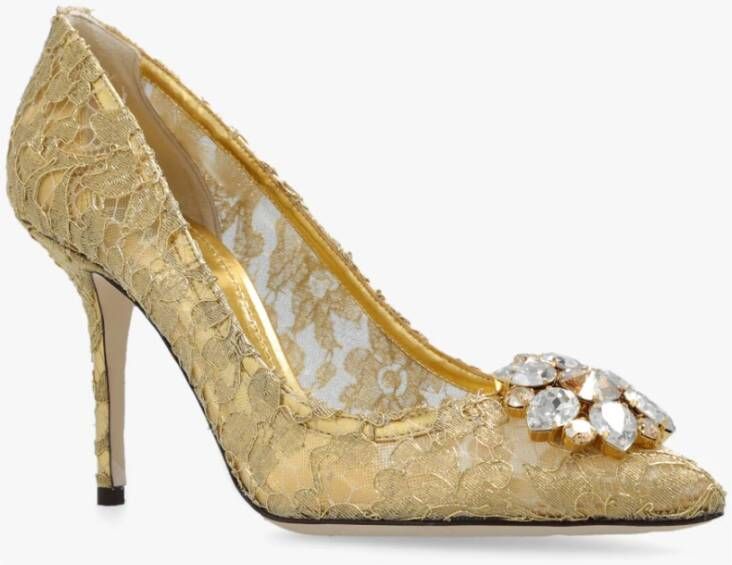 Dolce & Gabbana Kant stiletto pumps Geel Dames