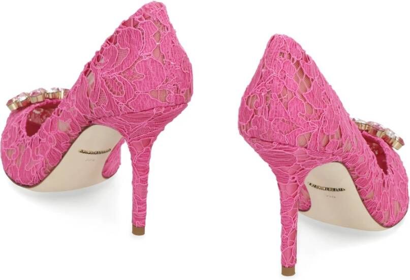 Dolce & Gabbana Kanten Bloempomp Pink Dames