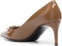 Dolce & Gabbana Caramelbruine Leren Logo Plaque Pumps Brown Dames - Thumbnail 7