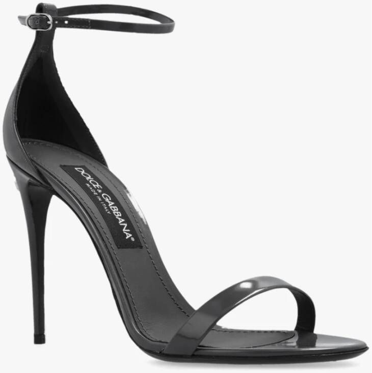 Dolce & Gabbana Keira glanzende sandalen met hak Grijs Dames