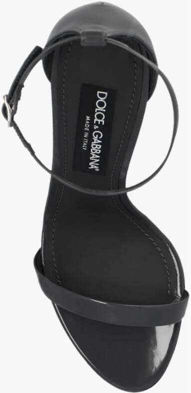 Dolce & Gabbana Keira glanzende sandalen met hak Grijs Dames