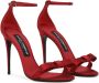 Dolce & Gabbana Keira Rode Satijnen Hoge Hak Sandalen Red Dames - Thumbnail 2