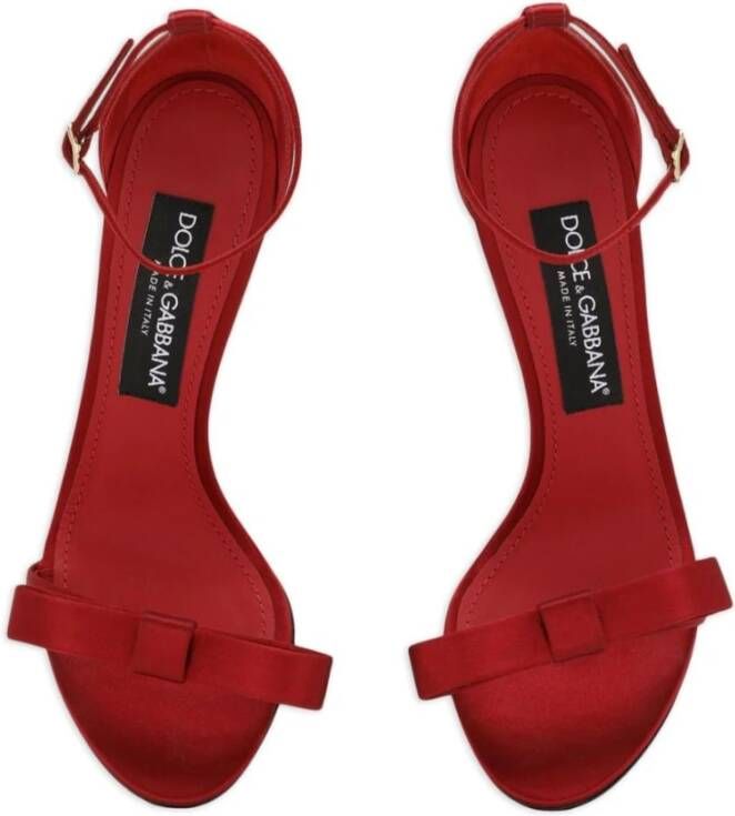 Dolce & Gabbana Keira Rode Satijnen Hoge Hak Sandalen Red Dames