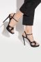 Dolce & Gabbana Zwarte Leren Hoge Hak Sandalen Black Dames - Thumbnail 7