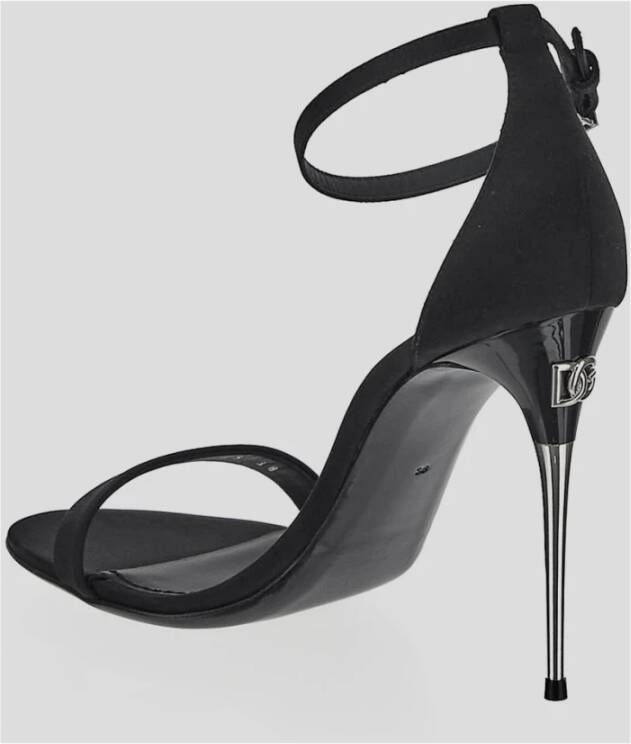 Dolce & Gabbana Keira Satijnen Sandalen Black Dames