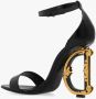 Dolce & Gabbana Zwarte Leren Barok Hak Sandalen Black Dames - Thumbnail 5