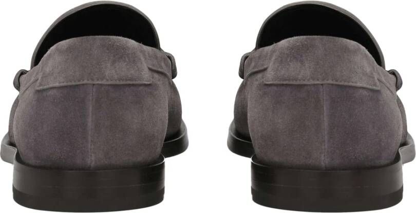 Dolce & Gabbana Klassieke Leren Moccasin Schoenen Gray Heren