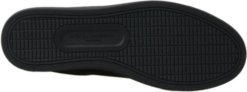 Dolce & Gabbana Klassieke Zwarte Gouden Leren Sneakers Schoenen Black Dames