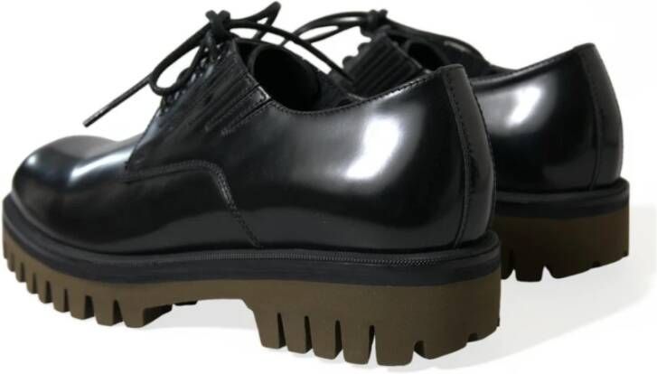 Dolce & Gabbana Klassieke Zwarte Leren Derby Schoenen Black Heren