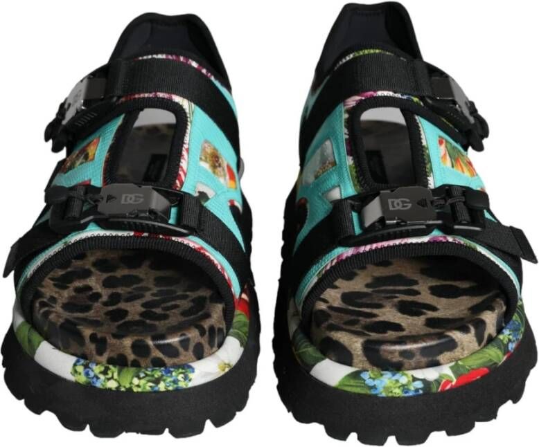 Dolce & Gabbana Kleurrijke Patchwork Slide Sandalen Multicolor Heren