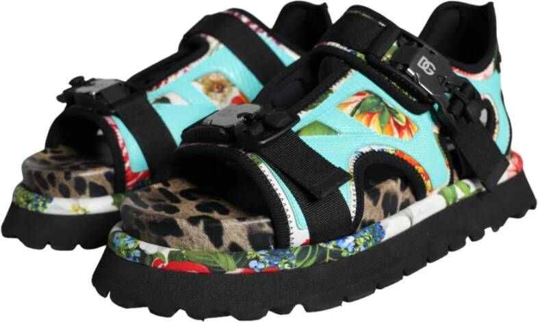 Dolce & Gabbana Kleurrijke Patchwork Slide Sandalen Multicolor Heren