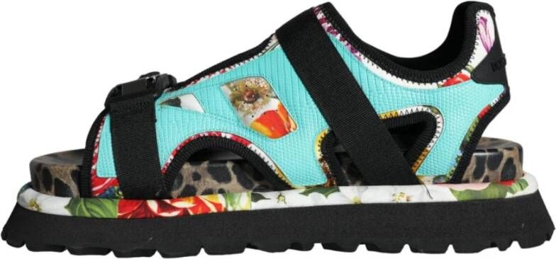 Dolce & Gabbana Kleurrijke Patchwork Slide Sandalen Multicolor Heren