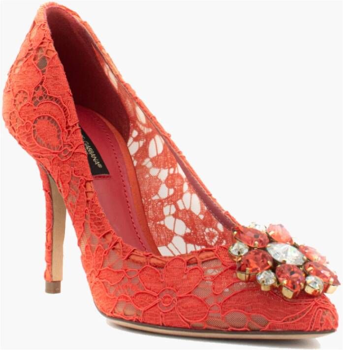 Dolce & Gabbana Koraalrode haksandalen Red Dames
