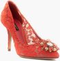 Dolce & Gabbana Rode Taormina Kant Kristal Hakken Pumps Rood Dames - Thumbnail 8