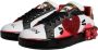 Dolce & Gabbana Kristal Hart Leren Sneakers Wit Rood Multicolor Dames - Thumbnail 11