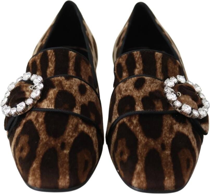 Dolce & Gabbana Kristal Luipaardprint Loafers Multicolor Dames