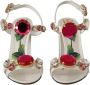 Dolce & Gabbana Hoge hak sandalen met rozenprint en kristallen White Dames - Thumbnail 4