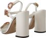 Dolce & Gabbana Hoge hak sandalen met rozenprint en kristallen White Dames - Thumbnail 5