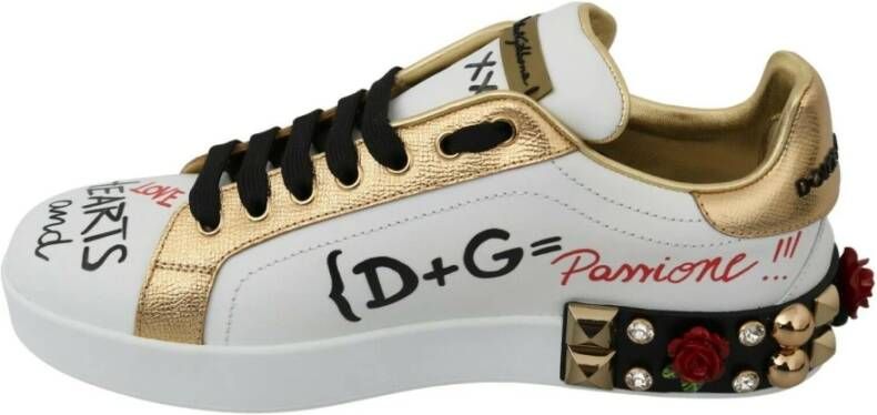 Dolce & Gabbana Kristal Roos Paillet Sneakers Multicolor Dames