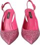 Dolce & Gabbana Roze Kristal Slingback Hakken Sandalen Pink Dames - Thumbnail 20