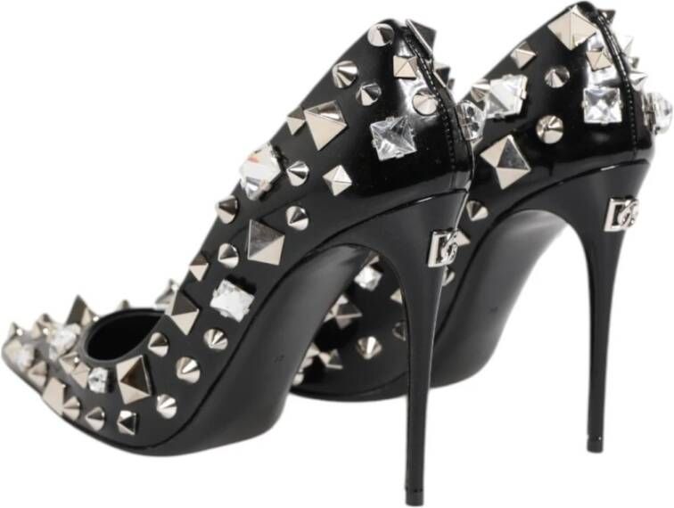 Dolce & Gabbana Kristal Studs Stiletto Leren Hakken