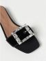 Dolce & Gabbana Kristallen Gesp Velvet Slides Hak Sandalen - Thumbnail 2