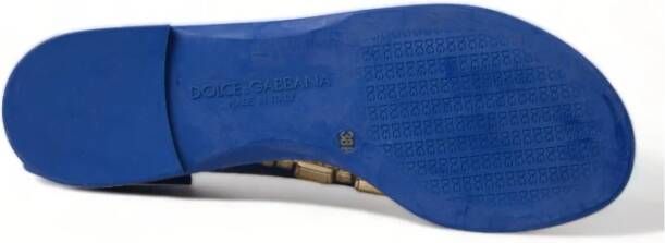 Dolce & Gabbana Kristallen Leren Platte Schoenen