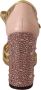 Dolce & Gabbana Pink Gold Leather Crystal Pumps T-strap Shoes Geel Dames - Thumbnail 6