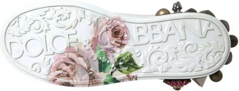 Dolce & Gabbana Kristalversierde Bloemenleren Sneakers