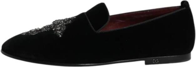Dolce & Gabbana Kristalversierde fluwelen instapschoenen