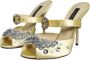 Dolce & Gabbana Kristalversierde gele satijnen sandalen Yellow Dames - Thumbnail 3