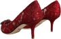 Dolce & Gabbana Kristalversierde hakken pompen Rood Red Dames - Thumbnail 7