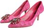 Dolce & Gabbana Kristalversierde hakken pompen roze Pink Dames - Thumbnail 7