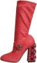Dolce & Gabbana Kristalversierde hoge laarzen met leren zool Pink Dames - Thumbnail 4
