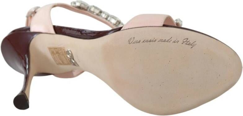 Dolce & Gabbana Roze Kristallen Hakken Keira Sandalen Pink Dames - Foto 3