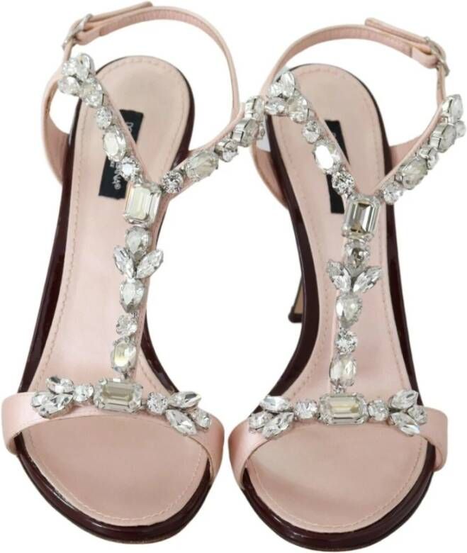 Dolce & Gabbana Roze Kristallen Hakken Keira Sandalen Pink Dames - Foto 5