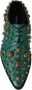 Dolce & Gabbana Groene Leren Kristallen Jurk Broque Schoenen Green Dames - Thumbnail 4