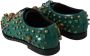 Dolce & Gabbana Groene Leren Kristallen Jurk Broque Schoenen Green Dames - Thumbnail 7
