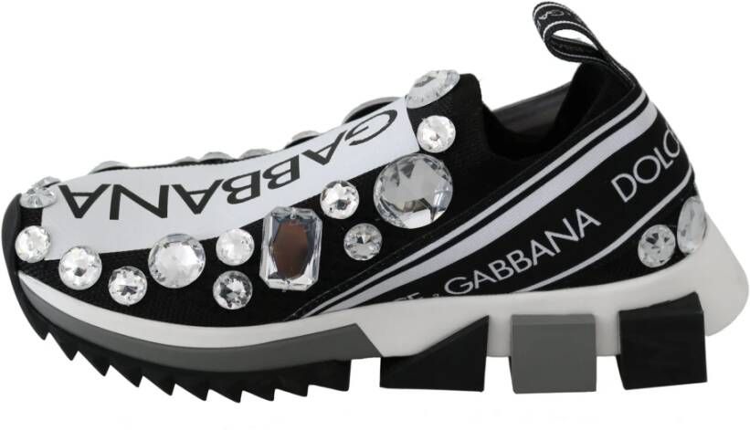 Dolce & Gabbana Kristalversierde Monochrome Sneakers Multicolor Dames