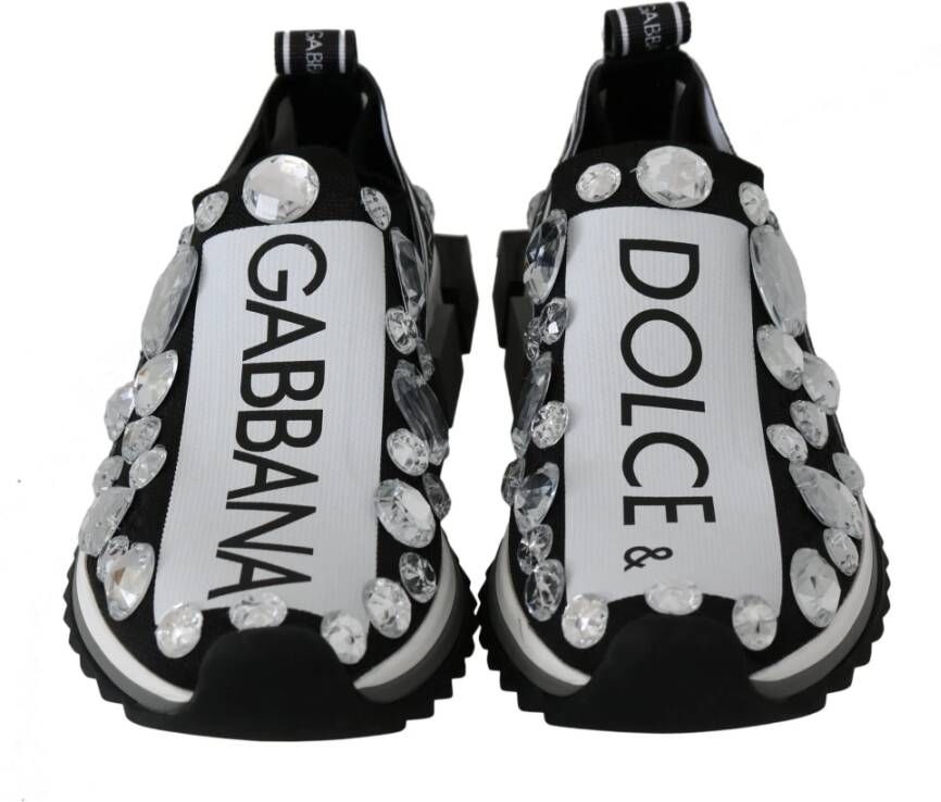 Dolce & Gabbana Kristalversierde Monochrome Sneakers Multicolor Dames
