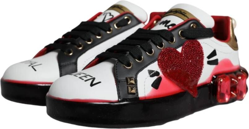Dolce & Gabbana Kristalversierde Portofino Sneakers Multicolor Dames
