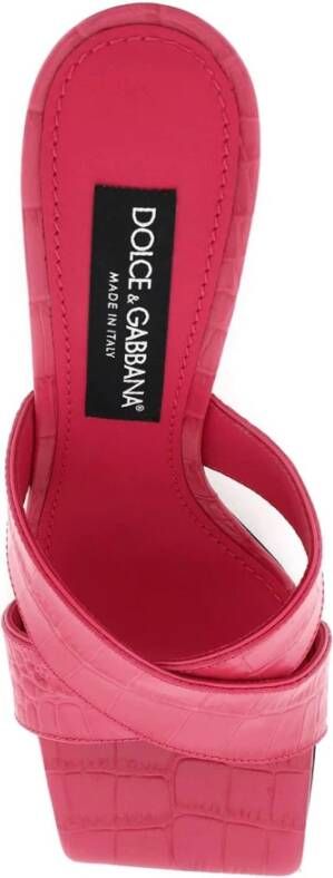 Dolce & Gabbana Krokodil reliëf hakken muiltjes Pink Dames
