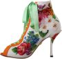 Dolce & Gabbana Witte Jersey Stretch Laarzen met Open Tenen en Hakken Multicolor Dames - Thumbnail 2