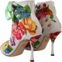 Dolce & Gabbana Witte Jersey Stretch Laarzen met Open Tenen en Hakken Multicolor Dames - Thumbnail 7