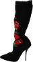 Dolce & Gabbana Rode Rozen Stretch Booties Schoenen Multicolor Dames - Thumbnail 4