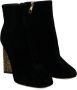 Dolce & Gabbana Kristallen Vierkante Hak Velvet Laarzen Black Dames - Thumbnail 6