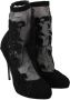 Dolce & Gabbana Black Roses Stilettos Booties Socks Shoes Zwart Dames - Thumbnail 6